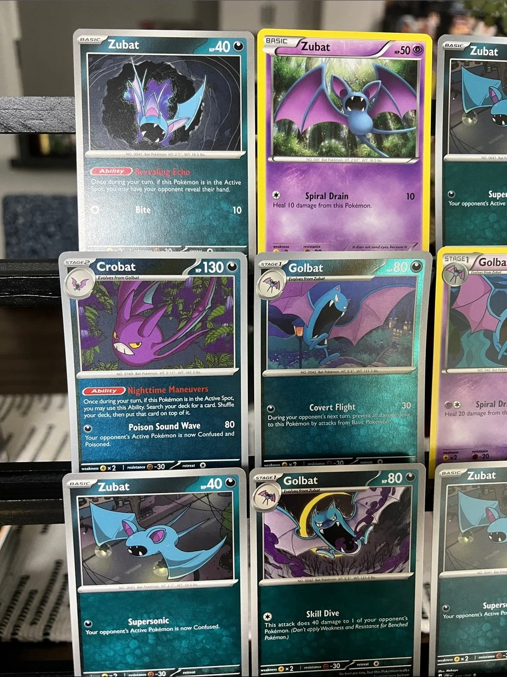 Pokémon Trading Card Game - Zubat/Golbat/Crobat 9 Card Lot